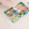 Puzzle din lemn Melissa & Doug, set 8 vehicule, multicolor, 20.8x29.6cm - imagine 3