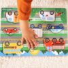 Puzzle din lemn Melissa & Doug, set 8 vehicule, multicolor, 20.8x29.6cm - imagine 2