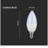 Lampă Led V-TAC, E14, 7 W, 600 lm, Alb cald, 3000 K, lumânare - imagine 8